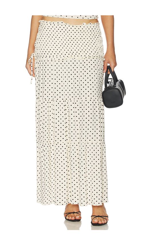 Tiger Mist Denali Maxi Skirt in White,Black. M. Also in S