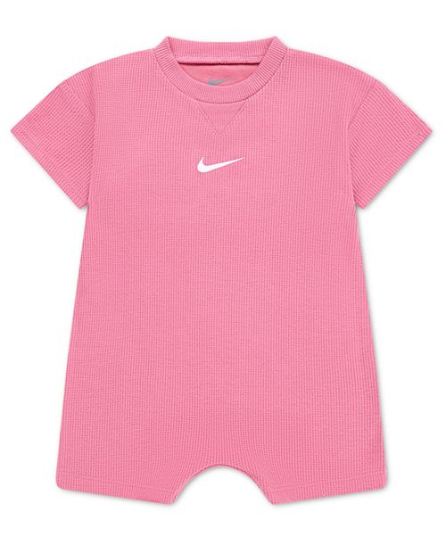 Baby Boys' and Girls' Crewneck Waffle Romper - Pink
