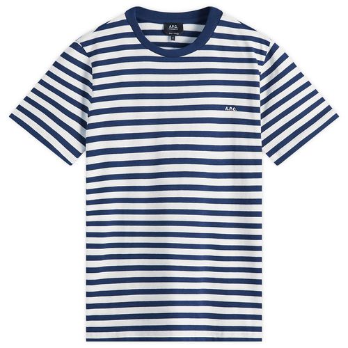 Men's Raye Stripe T-shirt in Dark Navy/White