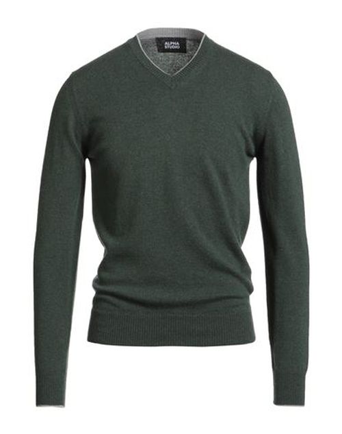 Man Sweater Dark green Size 38 Geelong Wool