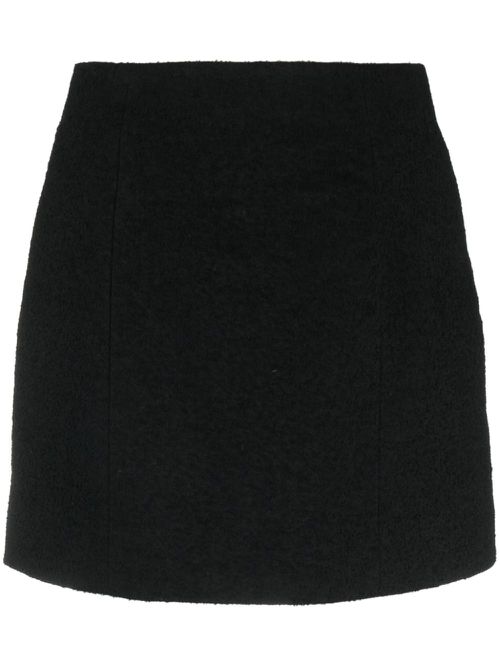 High-waisted A-line miniskirt - Black