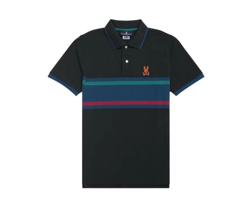 Corby Stripe Men Polo Shirt Black