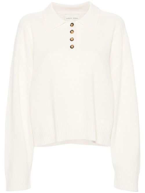 Homere polo sweater - White