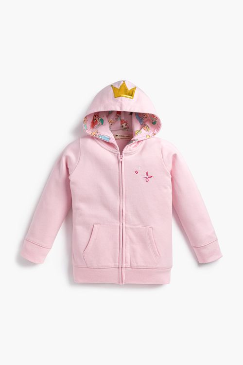 Printed Hoodie In Disney Princesses On Pink | Toddler | : 5T | Girl - Monica + Andy Organic Toddler Clothing