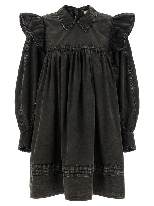 Black Washed Mini Shirt Dresses Black