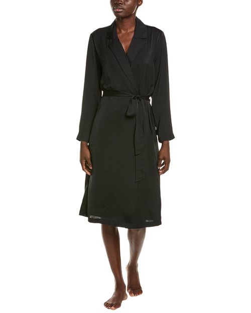 Washed Satin Notch Collar Robe