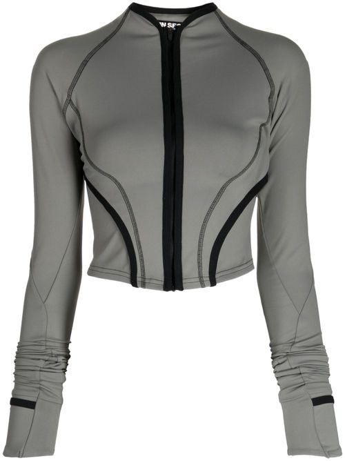 Long-sleevee cropped top - Black