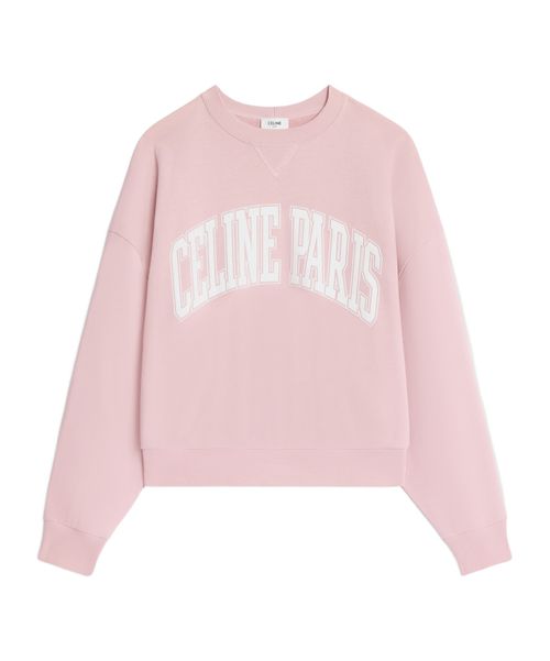 Oversized celine sweatshirt in cotton fleece