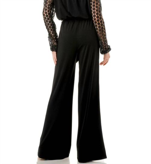 Lace Sleeve Jumpsuit In Black