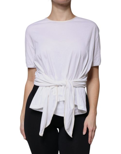 Cotton-Silk Wrap Blouse — White