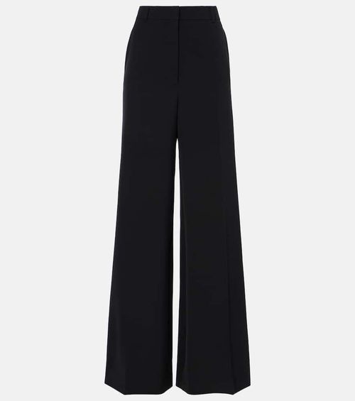 High-rise wool-blend wide-leg pants