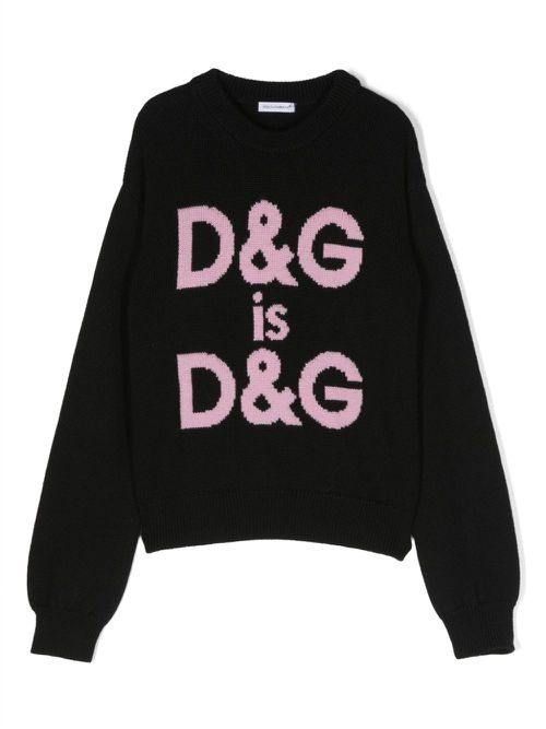 Logo-intarsia virgin-wool jumper - Black