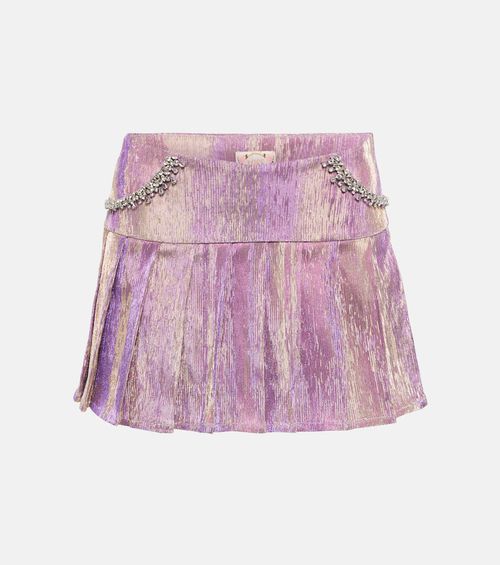 Embellished pleated miniskirt