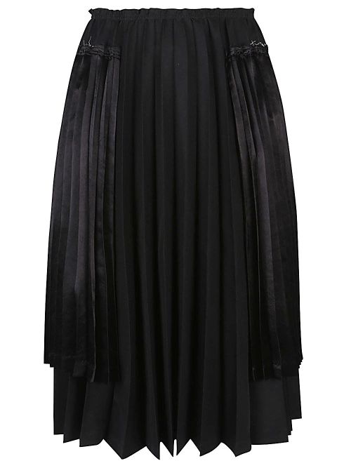 Pleated Midi Skirt — Black