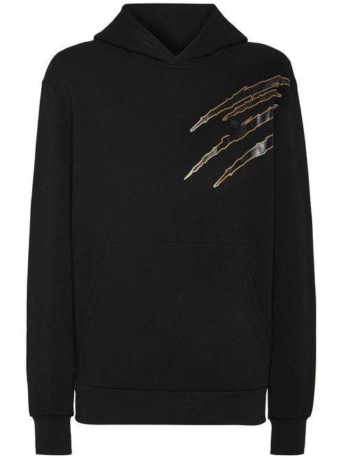 Graphic-print hoodie - Black