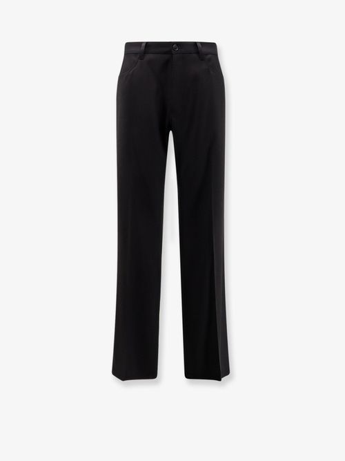 Straight Fit Cotton Trousers — Black
