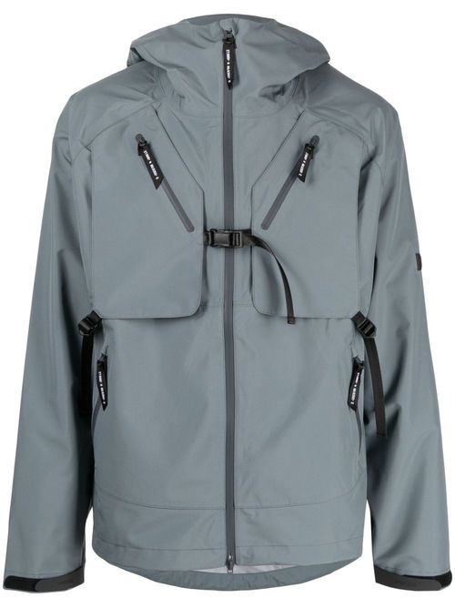Multiple-pockets taped jacket - Blue