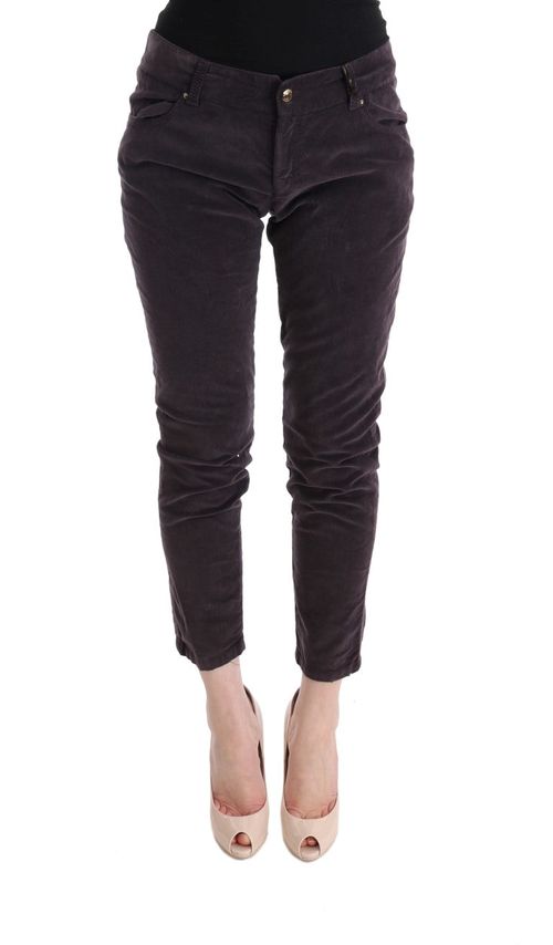 Cotton Cropped Trousers — Brown