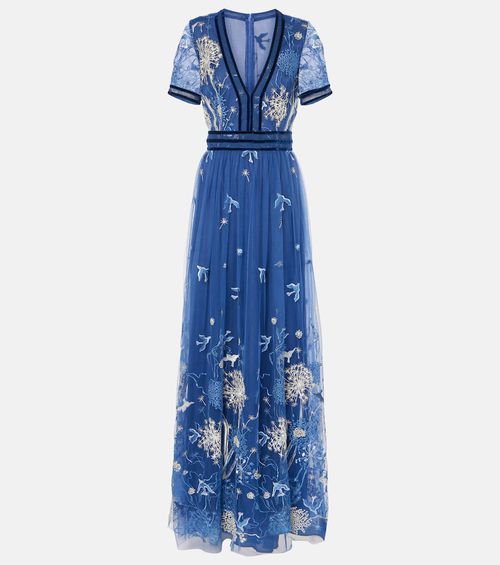 Floral embroidered gown