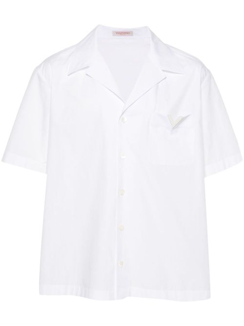 V-logo cotton shirt - White