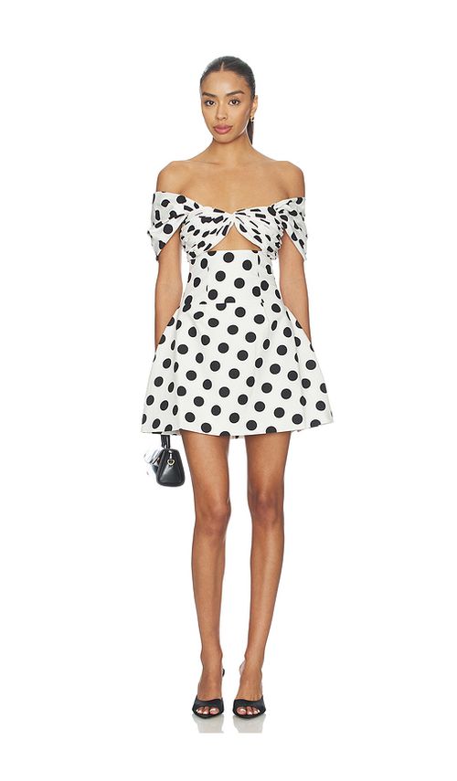 SANS FAFF Riviera Mini Dress in Black,White. M. Also in L