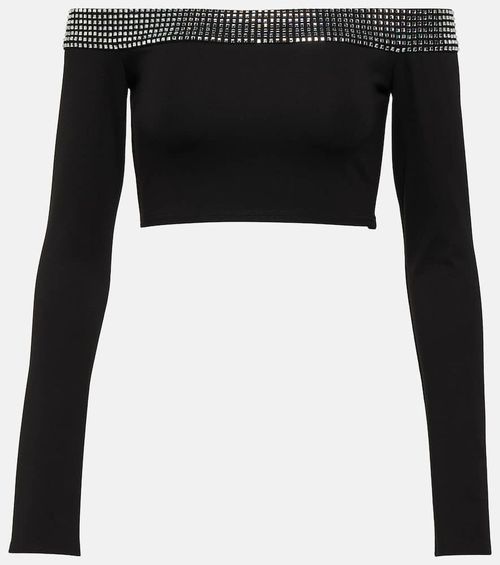 Crystal-embellished crop top