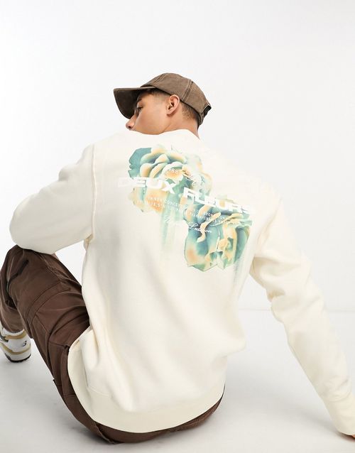 Floral print sweatshirt in ecru-Neutral
