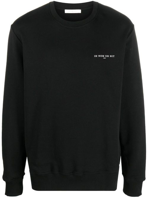 Mask-print crewneck sweatshirt - Black