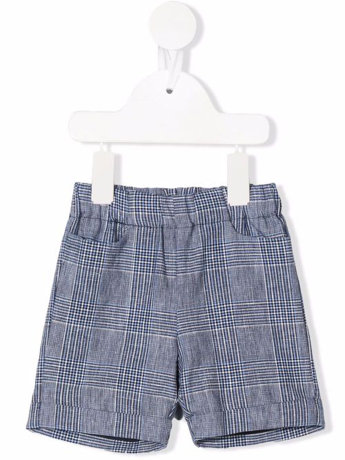 Plaid-pattern Bermuda shorts - Blue