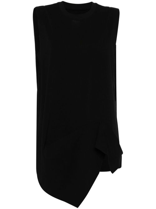 Asymmetric cotton tank top - Black