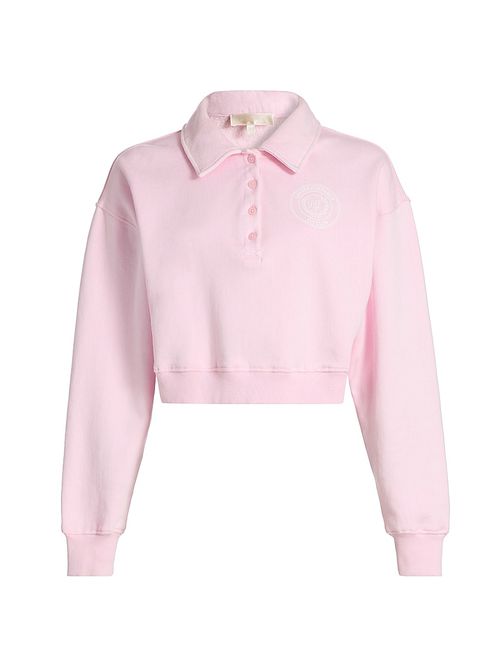 Women's Menzelle Fit Club Crop Polo Sweater - Peony Macaron