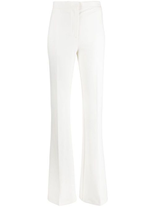 High-waisted flared trousers - White