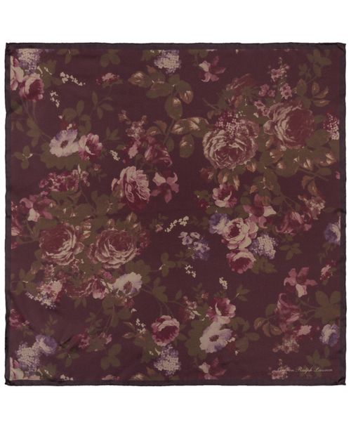 Floral Small Square Scarf - Dark Garnet