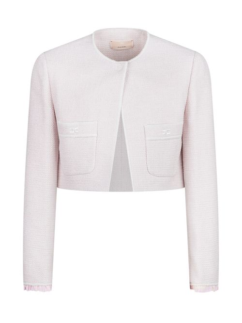 Girls Pink Textured Blazer