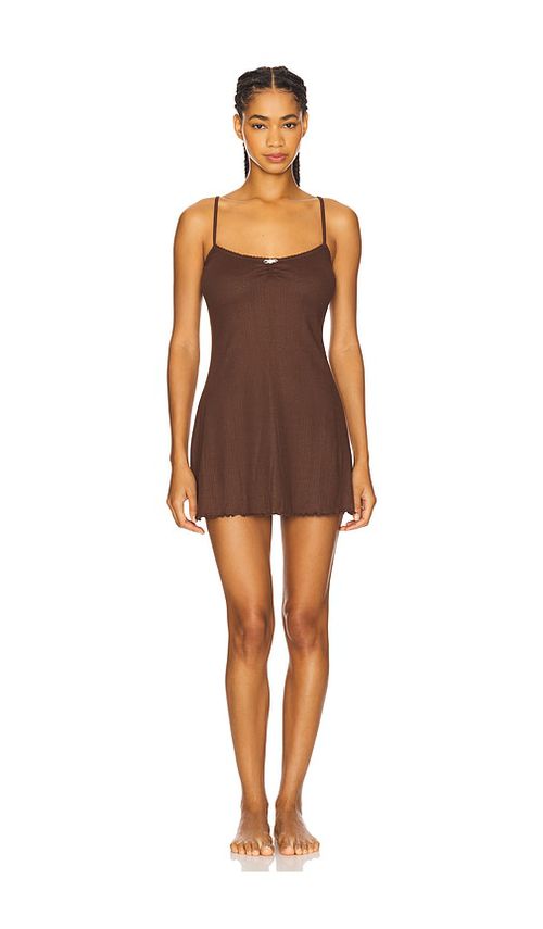 For Love & Lemons Elliana Slip Dress in Brown. - XL also in L, M