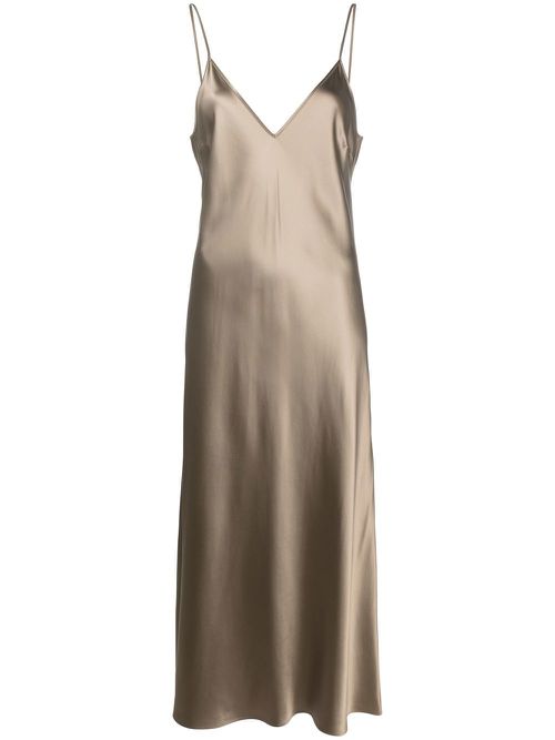 Clea satin slip dress - Grey