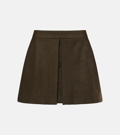 Wool flannel miniskirt