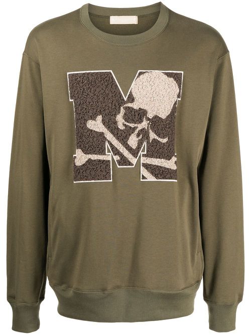 Skull-print crew-neck sweatshirt - Green