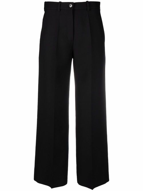 Tailored wide-leg trousers - Black