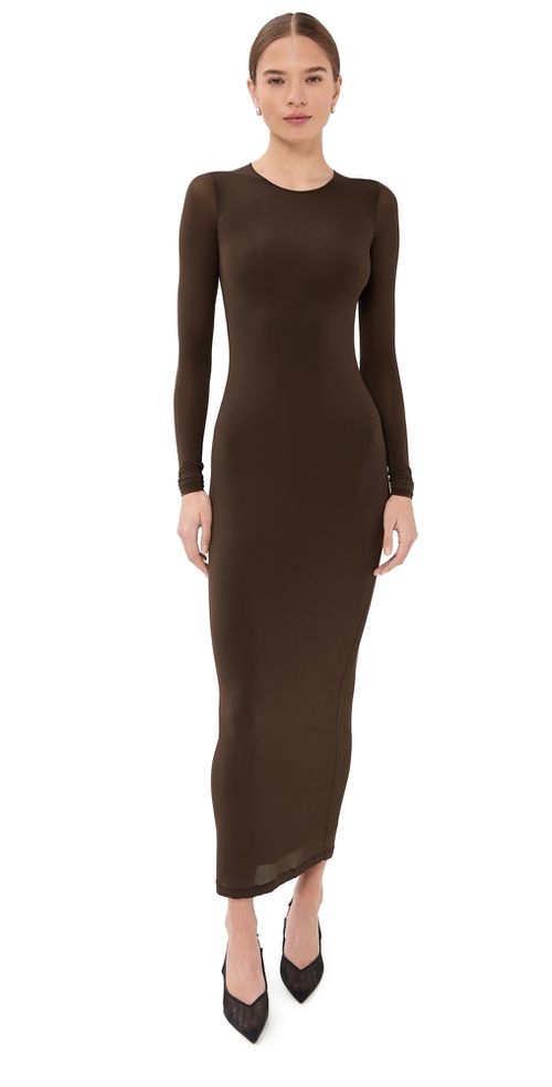 WARDROBE. NYC Sheer Midi Dress Black