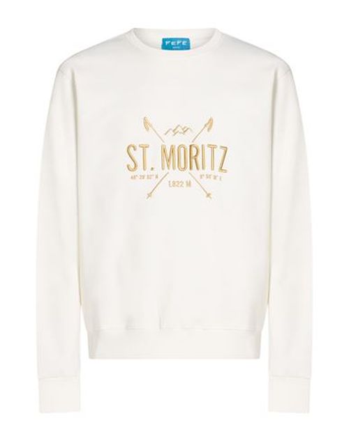 Fefè Napoli Man Sweatshirt White Size L Cotton, Polyester