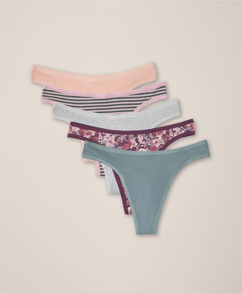 Women's Garden Cosmos Everyday Classic Fit Thong 5-Pack