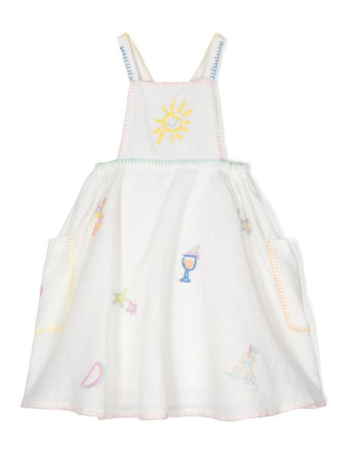 Embroidered mini dress - White