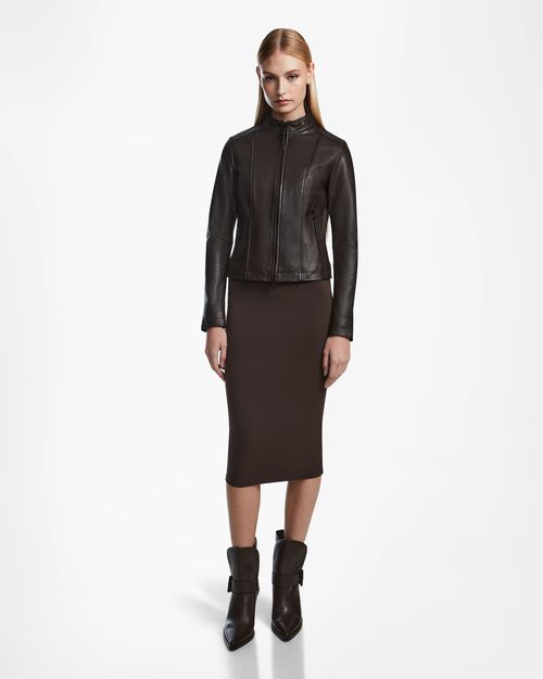 Mariah Women's Fitted Leather Biker Jacket
