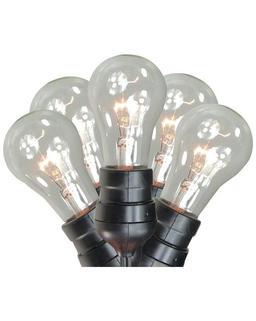 Sienna 15-Count Clear Commercial Grade Adjustable Drop Length E17 A Shape Patio Lights