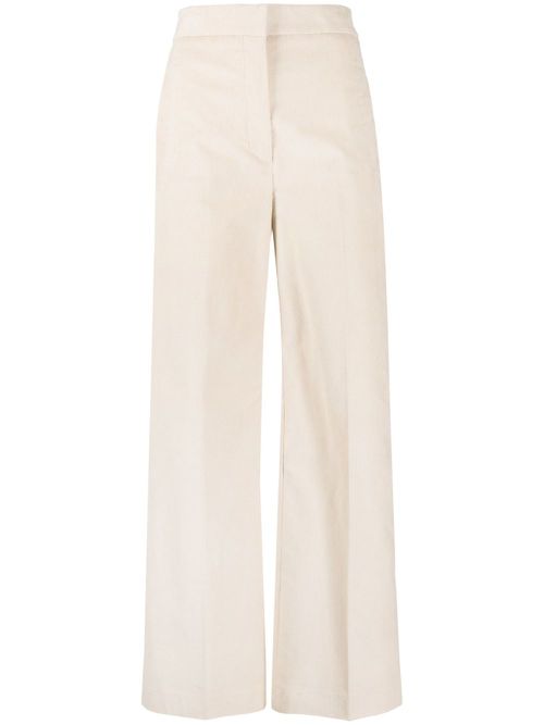 Corduroy wide-leg trousers - Neutrals