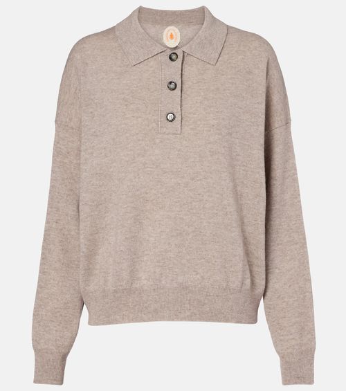 Wool and cashmere polo sweater