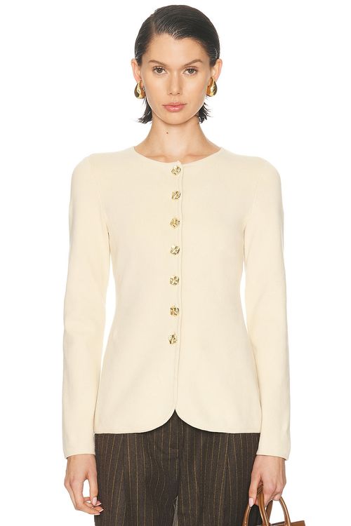 L'Academie Bronte Button Cardigan in Beige - Beige. XS also in