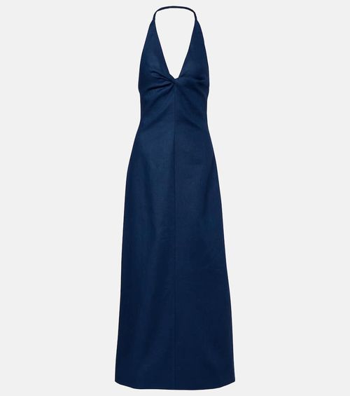 Caela halterneck linen maxi dress
