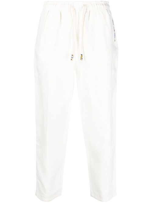 Drawstring straight-leg trousers - Neutrals